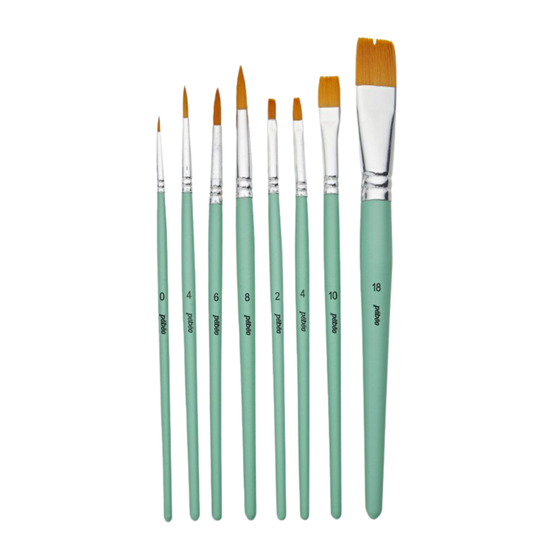 Lot de 8 pinceaux rond et plat