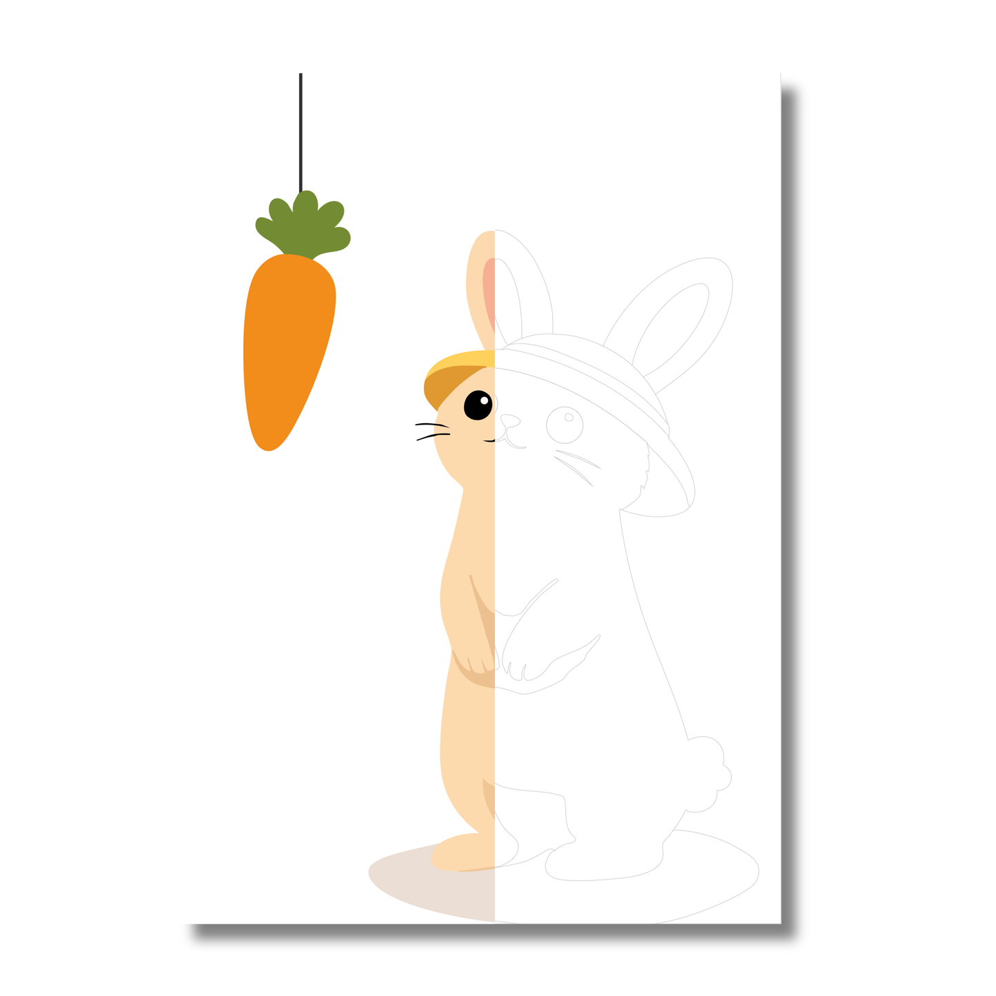 Affiche - Lapin à la carotte