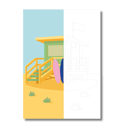 Affiche - Cabane de plage