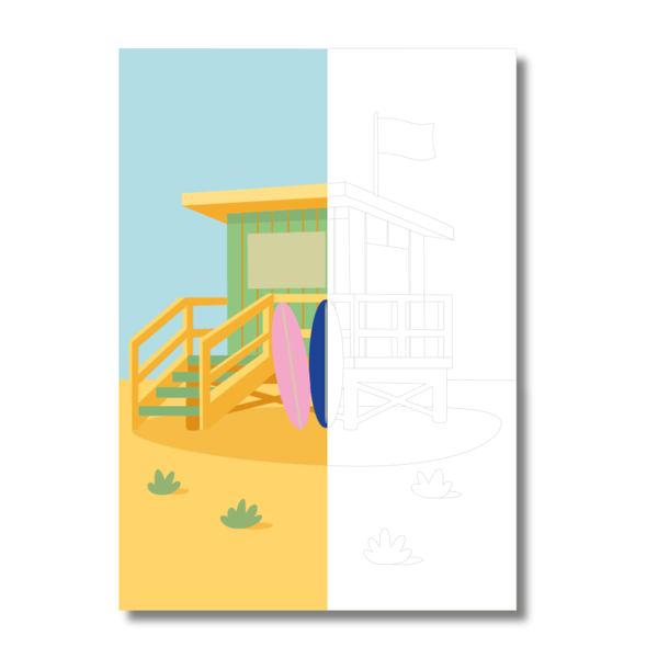 Affiche - Cabane de plage