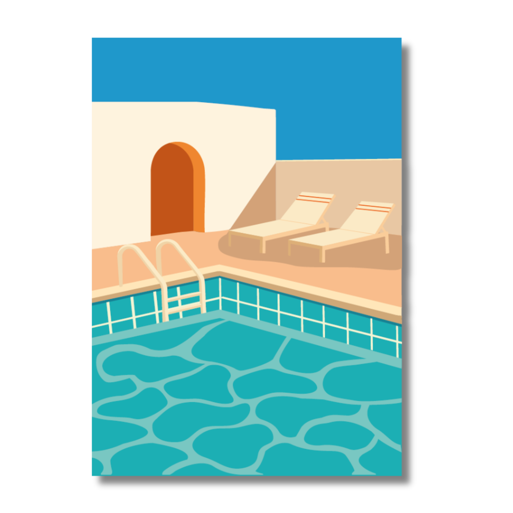 Affiche - Piscine au soleil