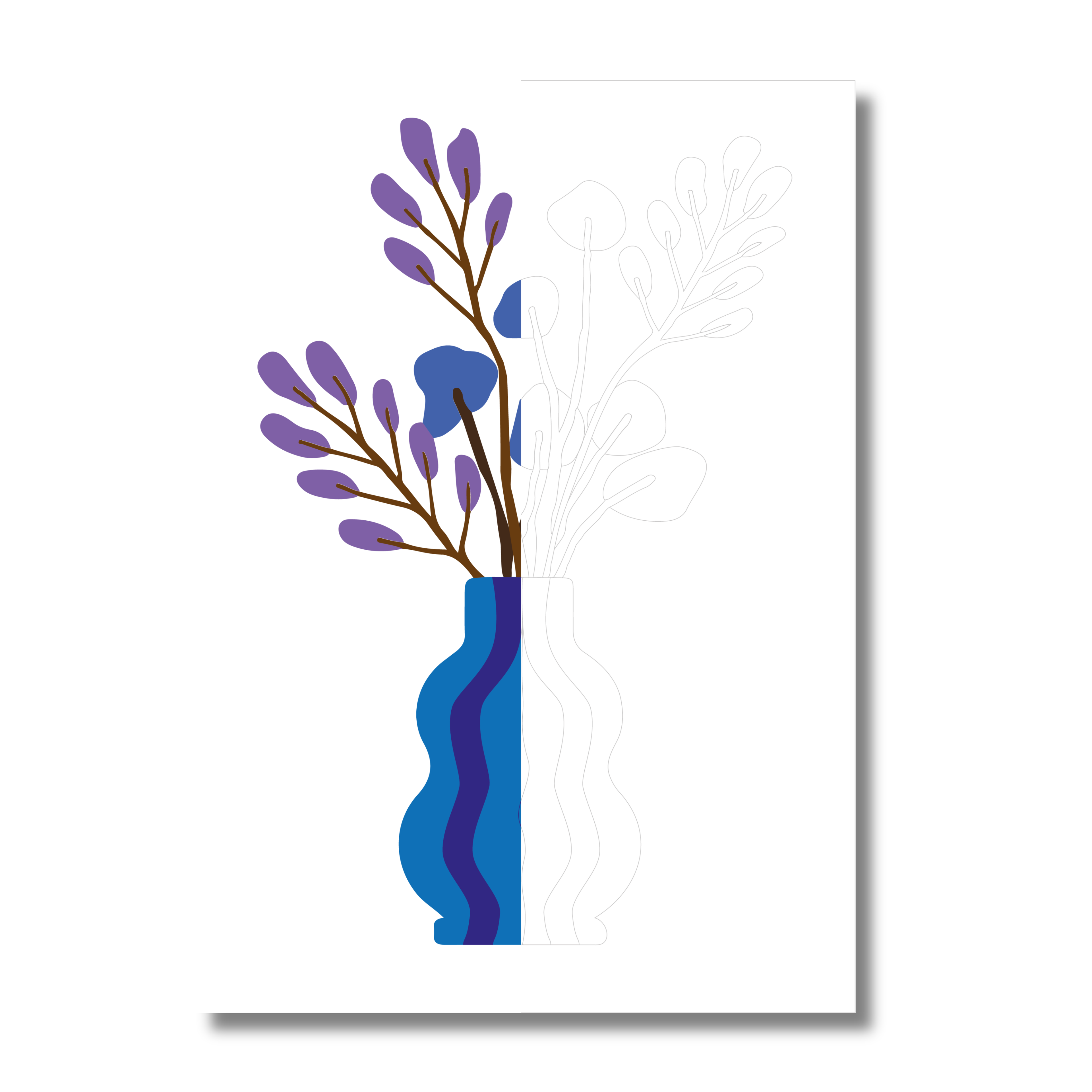 Affiche - Vase bleu lavande