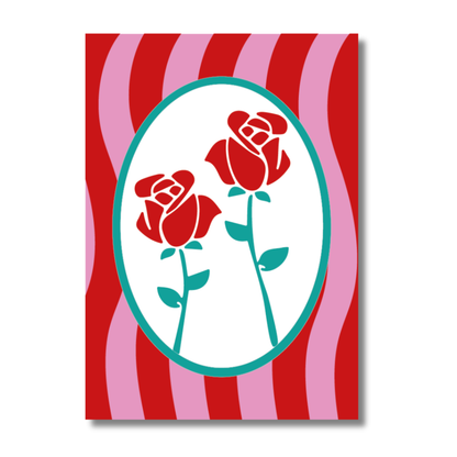 Affiche - Duo de roses retro
